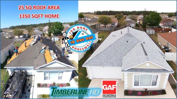 1350 SQFT HOUSE- 26SQ ROOF - DONE IN 1 DAY - LAKE ALFRED - ROOFEMALL