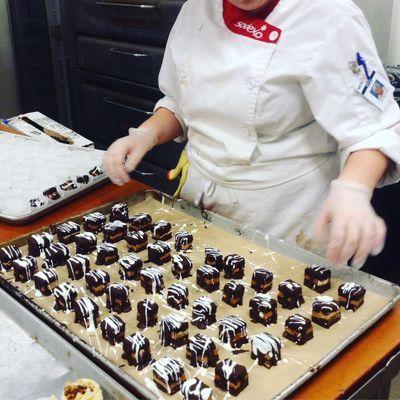 Students preparing the Petit Fours