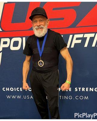 74 year master athlete and powerlifter