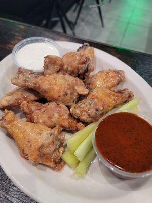 Garlic parm wings with side of Nashville hot and ranch