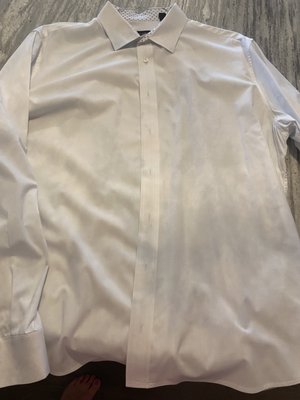 THREE white shirts were returned with blue stains.