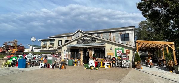 The outside of our building features a relic rescue full of great junk!