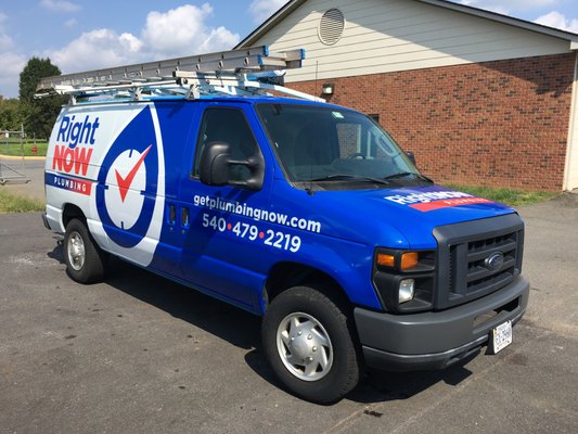 Right Now plumbing Van Wrap