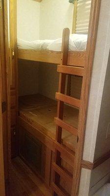 Bunk beds in closet