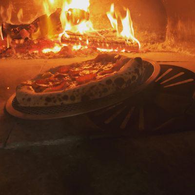 Wood fired oven pizza