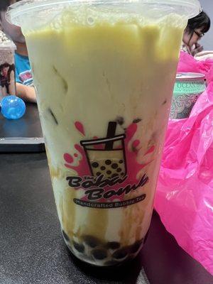 Caramel Matcha with Boba