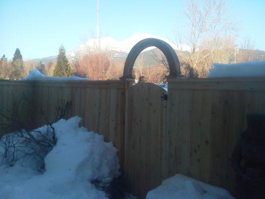 Custom wood arched gate