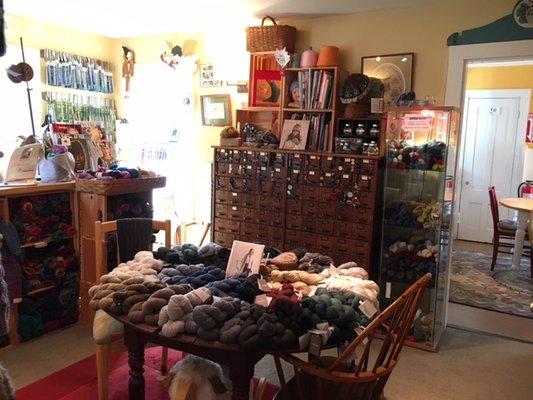 Our Woolfolk yarn Table is full!