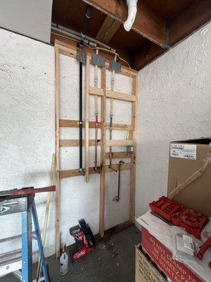 Rough in plumbing for tankless water heater