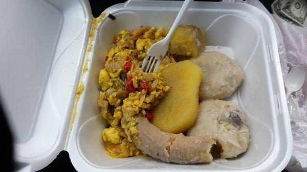 Saturday special saltfish w yams n dumpling