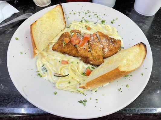 Cordon Bleu with Alfredo Pasta