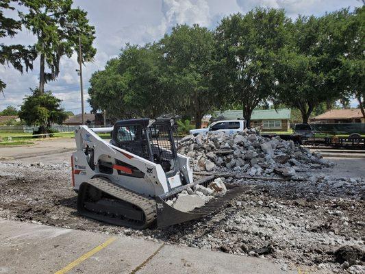 Demolition parking lot