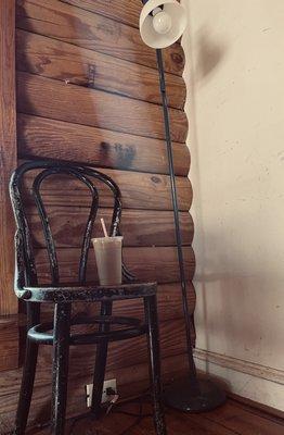 upstairs corner featuring pumpkin hazelnut cold brew :)