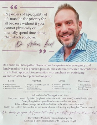 Our Functional Medicine doctor, Dr. Leid, focuses on ways to improve quality of life at any age.