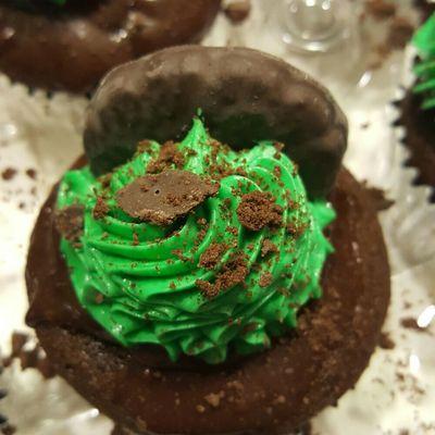 Chocolate mint cupcake