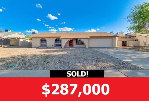 Sold in 62 Days $24,000 over original Zillow Estimate. 3507 W Grovers Ave in Glendale AZ