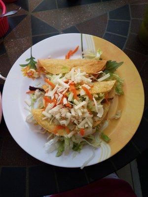 Chicken and shredded beef tacos dorados