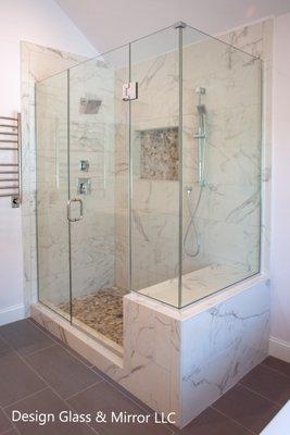 90 degree frameless shower enclosure