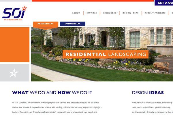 Custom website built for landscaping company Star Outdoors.