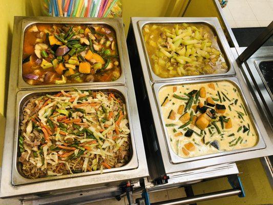 Pinakbet, Ginisang Sayote, Pancit, Ginataang Kalabasa and Beans