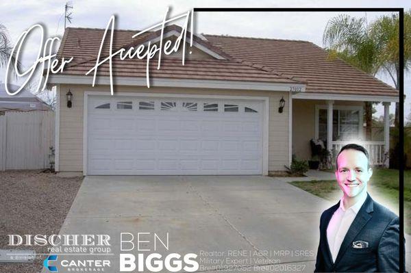 One of the many offers accepted for my buyers. This one was up in Menifee! ALWAYS going the extra mile!