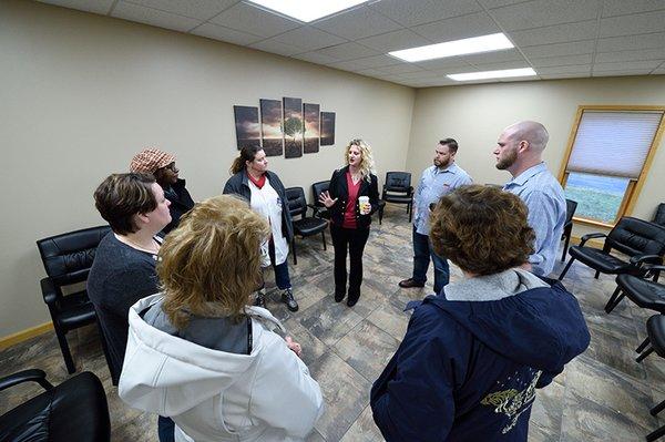 Parkman Recovery Center group room provides ample space for group activities as well as group/family counseling.