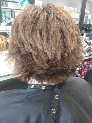 Back view of new cut and style done by Elisha