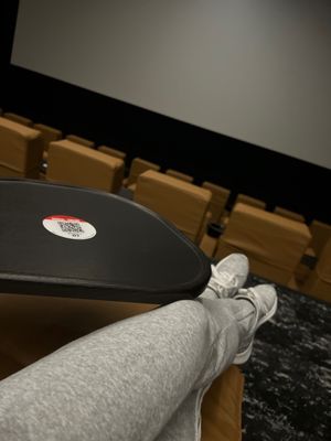 Reclining seats with tray