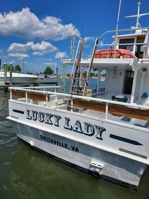 This is the boat we were on for our fishing trip.  It was very clean, had a restroom, and the crew was very helpful.