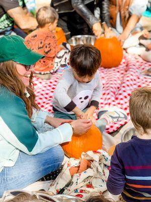 Pumpkin carving family day