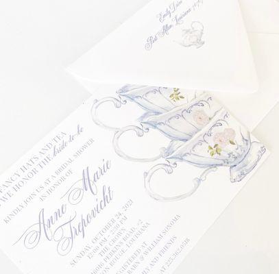 Bridal shower, bridal luncheon, couples shower invitations.