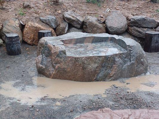 Hand crafted Granite Boulder bench