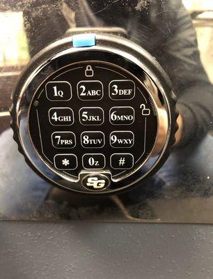 New electronic safe lock installation