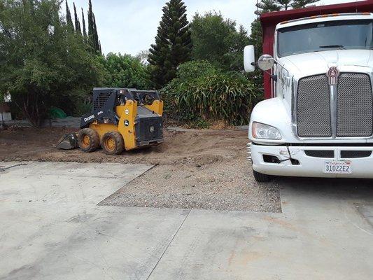 Removing dirt 4 inch for concrete