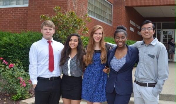 Outside of Lindsey Wilson after speaking to the Rogers Scholars