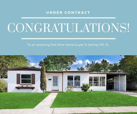 Congratulations first time buyer!! I'm happy to be your agent!