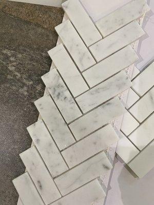 Shower floor tile '1X3" rectangles