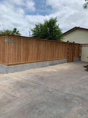 Board on board custom cedar fence