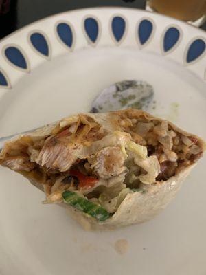 Small chicken burrito with everything