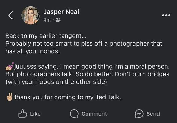 FB post from photographer.