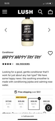 Happy Happy Joy Joy conditioner:  smells just like a fresh jasmine flower