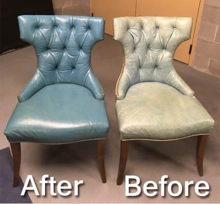 Chairs  - after and before color restoration