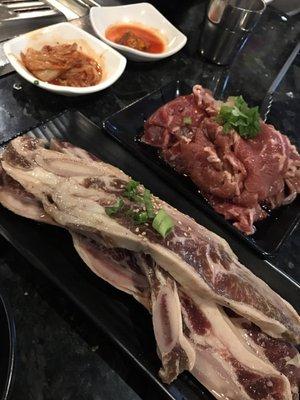 Bulgogi (back) and ribs x4 (front)