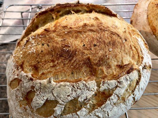 Bread baked for you by another person.