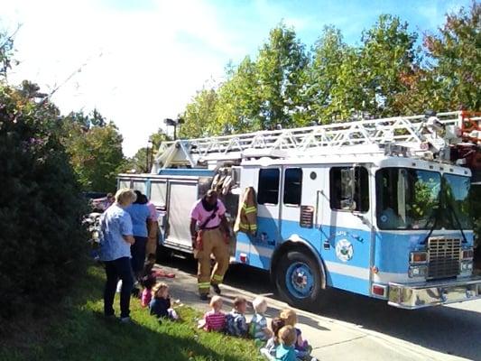 Learning about fire safety during fire prevention week!