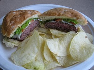 Cheeseburger at Jenness Beach Pizza & Grill