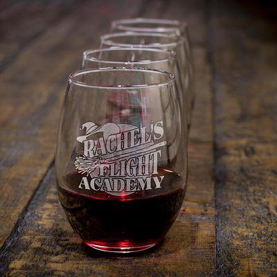 Flight Academy custom wine glasses