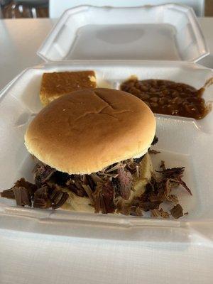 Brisket sandwich combo meal (food truck)