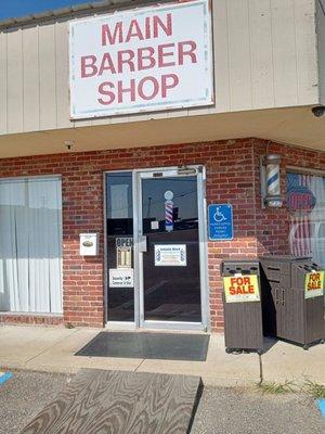 Front door of Johnnie's barber shop...