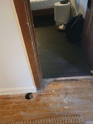 Hole in floor